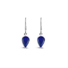 Sterling Silver Lapis Lazuli Inverted Teardrop Earrings