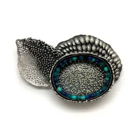 Sterling Silver Multi-Bead Wing Brooch