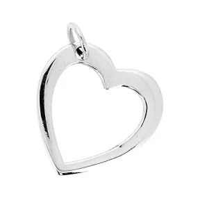 Sterling Silver Open Heart Pendant For Women