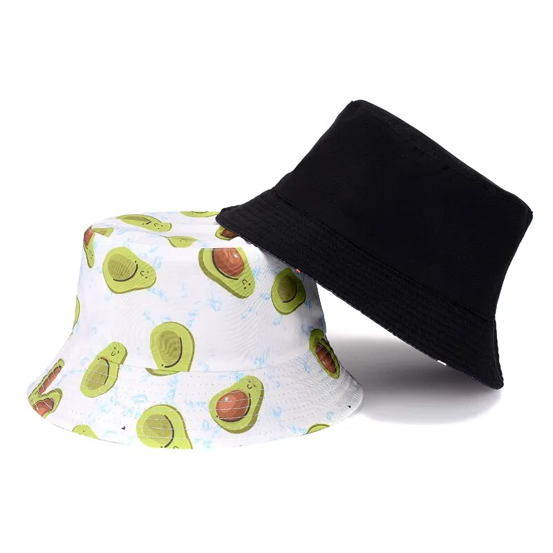 Summer Printed Reversible Bucket Hat Men Outdoor Hip-Hop Fisherman Cap Fashion Street Beach Bob Women Double Side Panama Hat Hot