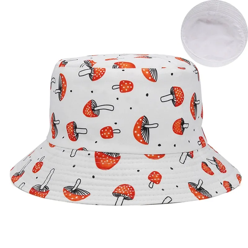 Summer Printed Reversible Bucket Hat Men Outdoor Hip-Hop Fisherman Cap Fashion Street Beach Bob Women Double Side Panama Hat Hot