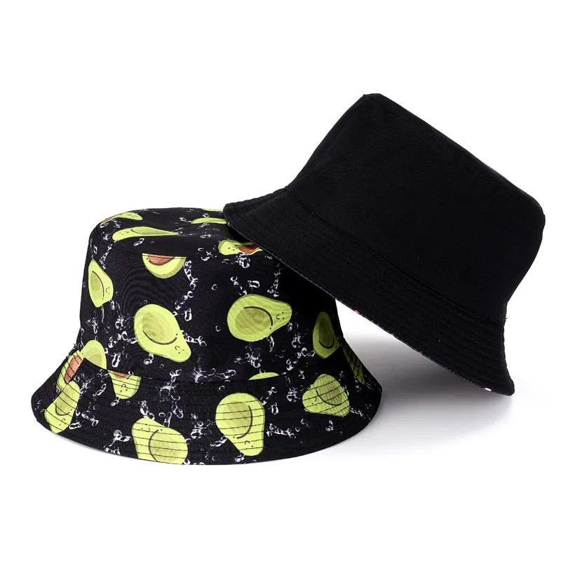 Summer Printed Reversible Bucket Hat Men Outdoor Hip-Hop Fisherman Cap Fashion Street Beach Bob Women Double Side Panama Hat Hot