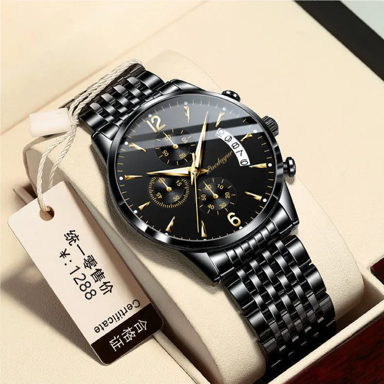 Swiss Waterproof Luminous Calendar Men's Watch Korean Fashion Business