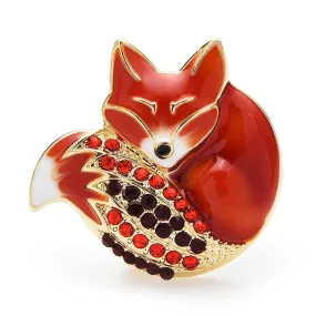 TEEK - Sleeping Fox Brooches