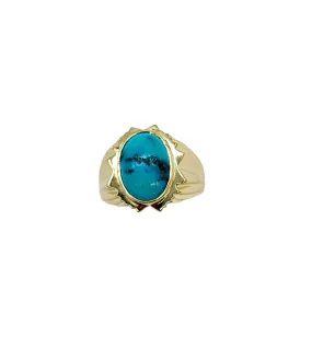 Turquoise and 14 Karat Gold 
Ring