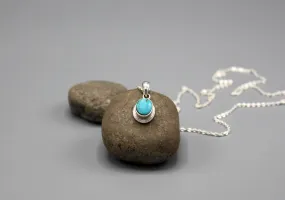 Turquoise Inlaid Sterling Silver Pendant