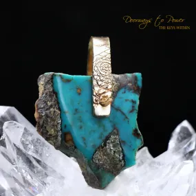 Turquoise Light Language Crystal Pendant 14k