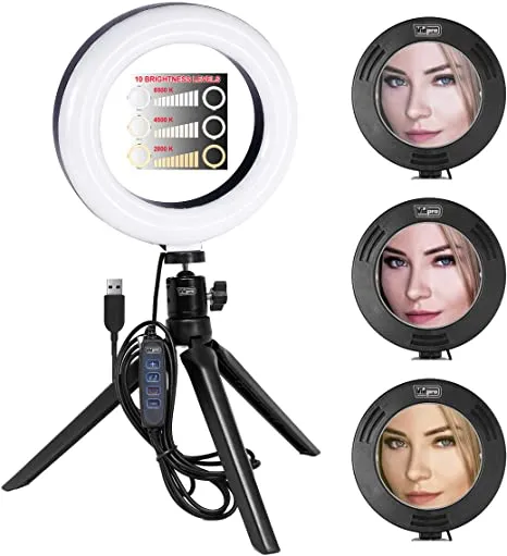 Vidpro RL6 LED 6'' Ring Light W/Mini Tripod & Ball Head