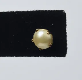 Vintage Faux Pearl Gold Tone Screw Back SINGLE Stud Earring