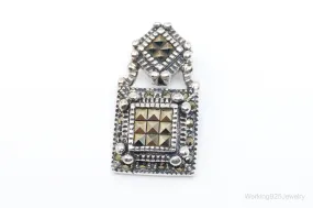 Vintage Judith Jack Marcasite Art Deco Sterling Silver Pendant