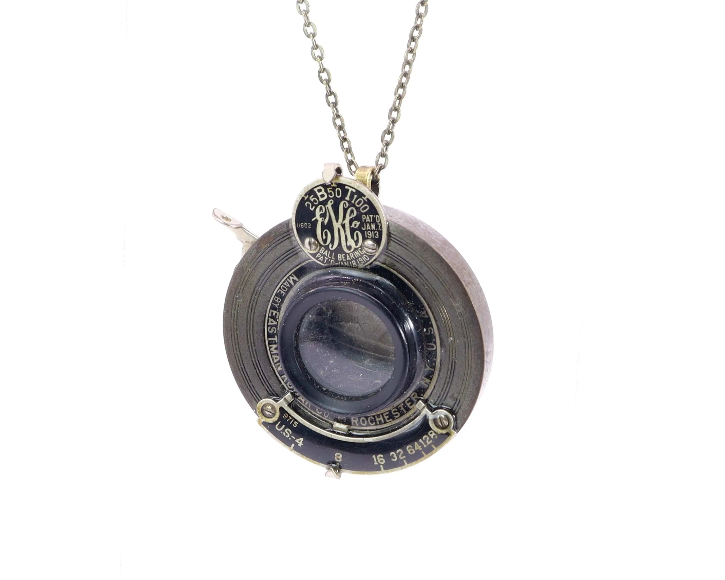 Vintage Medium Camera Lens Pendant Necklace, Gift for Wife, Eco-friendly upcycled Statement Jewelry for her, handmade steampunk jewelry