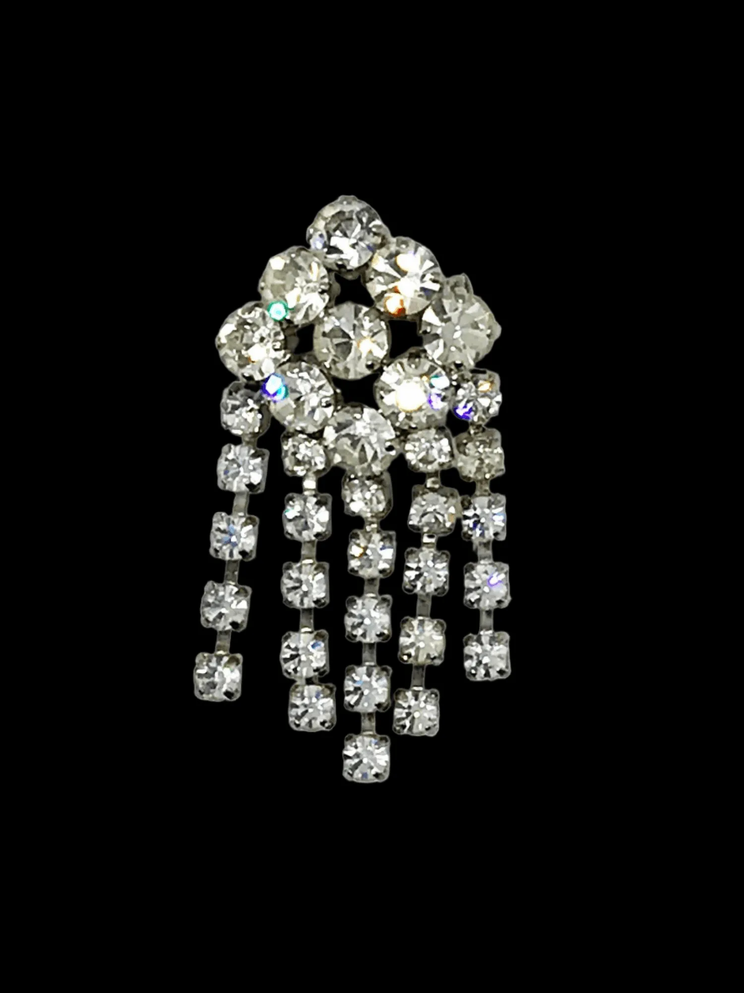 Vintage Rhinestone Waterfall Brooch