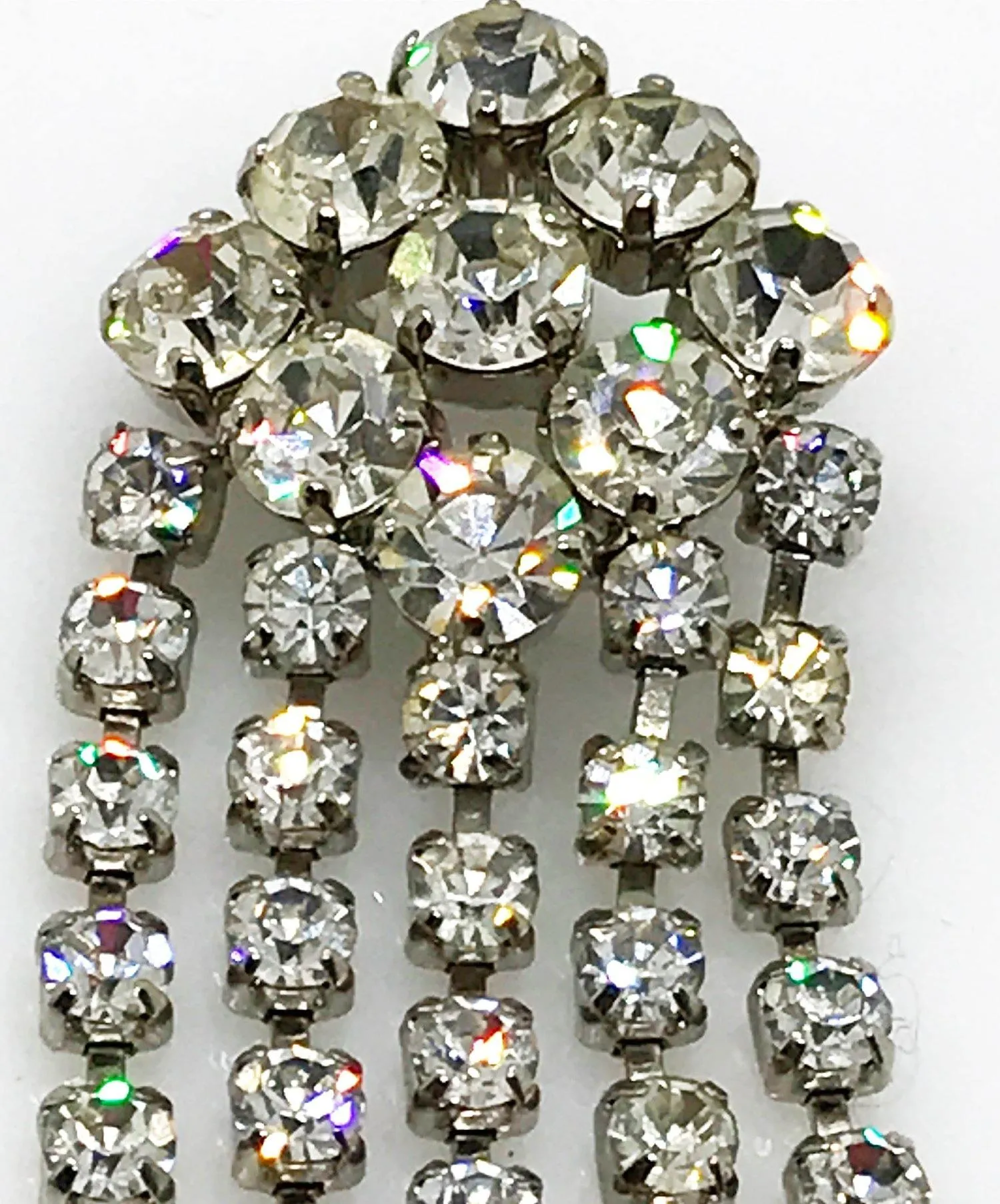 Vintage Rhinestone Waterfall Brooch