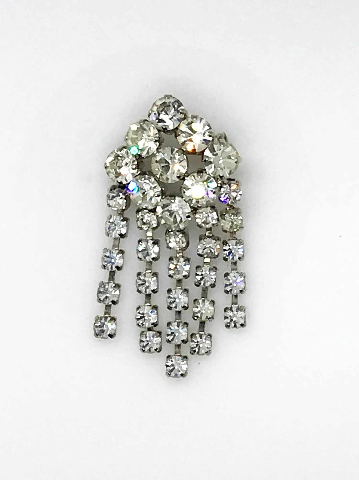 Vintage Rhinestone Waterfall Brooch