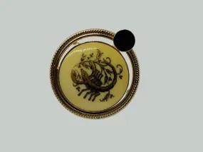 Vintage Scorpio Zodiac Sign Pin/ Pendant by Paradise