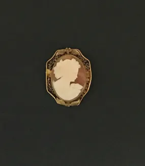 Vintage Shell Cameo Brooch