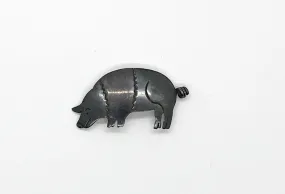 Vintage Sterling Silver Mexico Pig Brooch