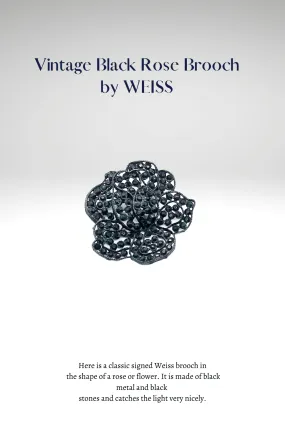 Weiss Vintage Black Rose Brooch