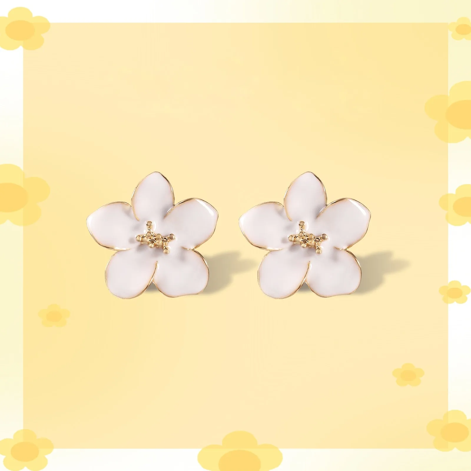 White Flower Women's Earrings