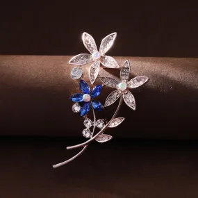 Women's Sparkling Rhinestone Flower Brooch